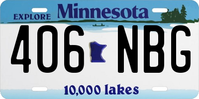 MN license plate 406NBG