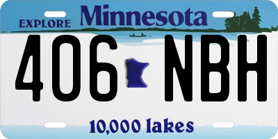 MN license plate 406NBH