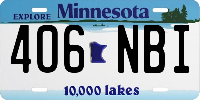 MN license plate 406NBI