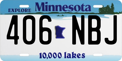 MN license plate 406NBJ