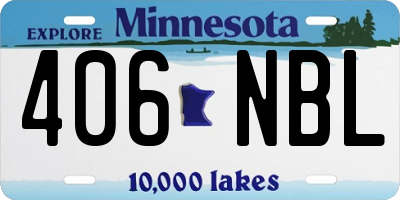MN license plate 406NBL