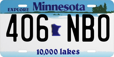 MN license plate 406NBO
