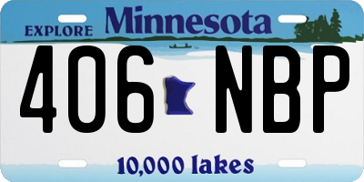MN license plate 406NBP