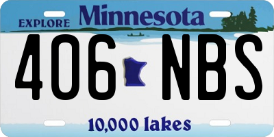 MN license plate 406NBS