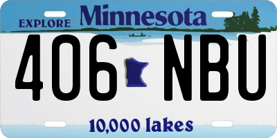 MN license plate 406NBU
