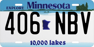 MN license plate 406NBV