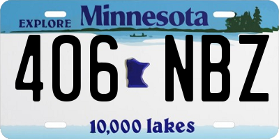 MN license plate 406NBZ
