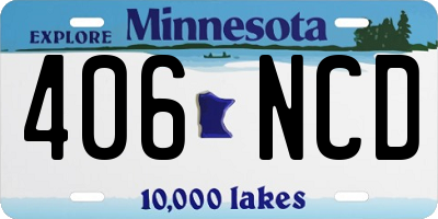 MN license plate 406NCD