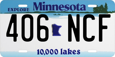 MN license plate 406NCF