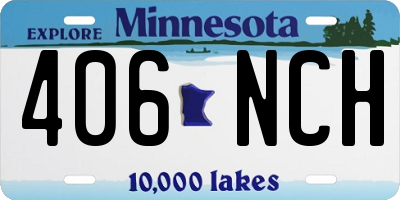 MN license plate 406NCH