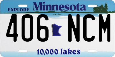MN license plate 406NCM
