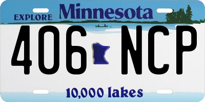 MN license plate 406NCP