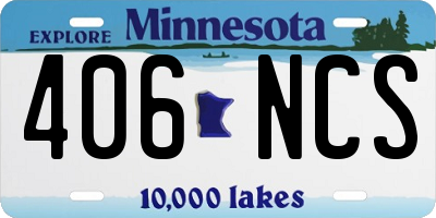 MN license plate 406NCS