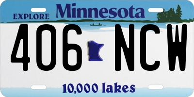 MN license plate 406NCW