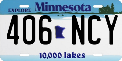 MN license plate 406NCY