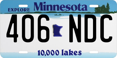MN license plate 406NDC