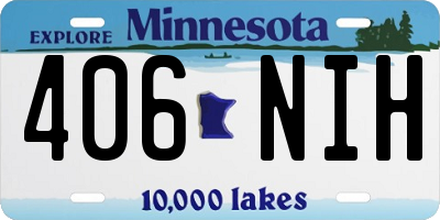 MN license plate 406NIH