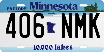 MN license plate 406NMK
