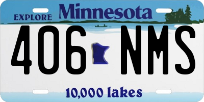 MN license plate 406NMS