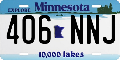 MN license plate 406NNJ
