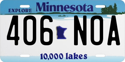 MN license plate 406NOA