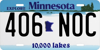 MN license plate 406NOC