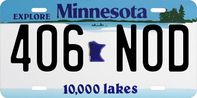 MN license plate 406NOD