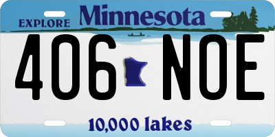 MN license plate 406NOE