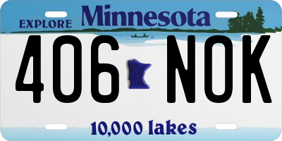 MN license plate 406NOK
