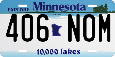 MN license plate 406NOM