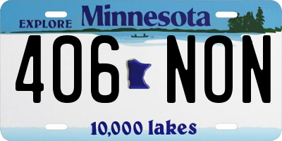 MN license plate 406NON
