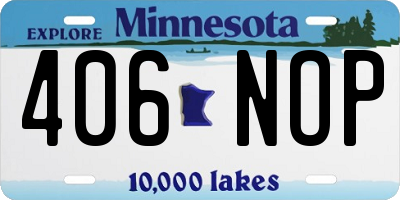 MN license plate 406NOP