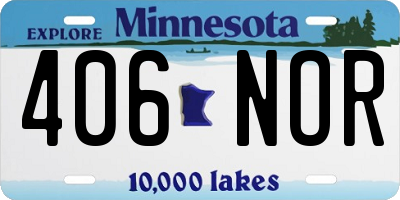 MN license plate 406NOR