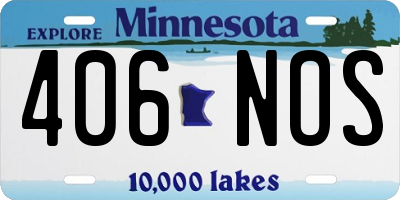 MN license plate 406NOS
