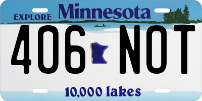 MN license plate 406NOT