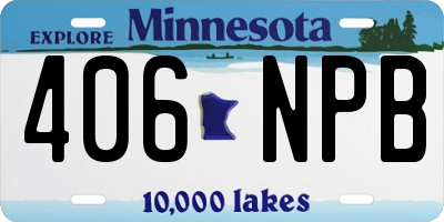 MN license plate 406NPB