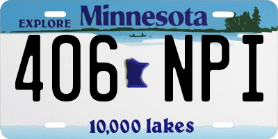 MN license plate 406NPI