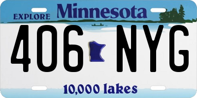MN license plate 406NYG