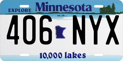 MN license plate 406NYX