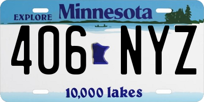 MN license plate 406NYZ