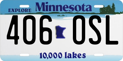 MN license plate 406OSL