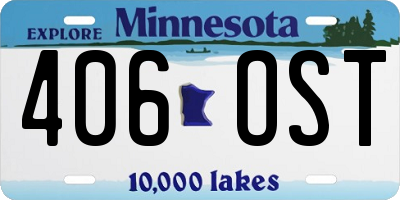 MN license plate 406OST