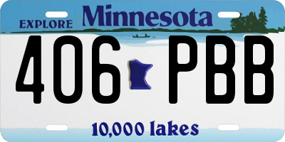 MN license plate 406PBB