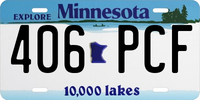 MN license plate 406PCF