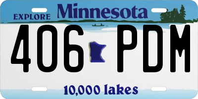 MN license plate 406PDM