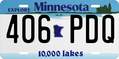 MN license plate 406PDQ