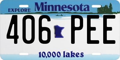 MN license plate 406PEE