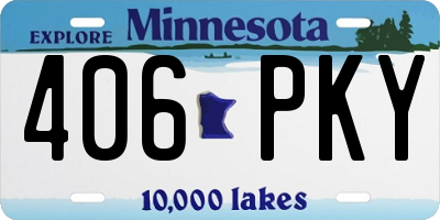 MN license plate 406PKY