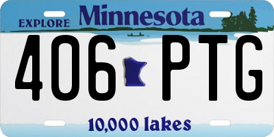 MN license plate 406PTG