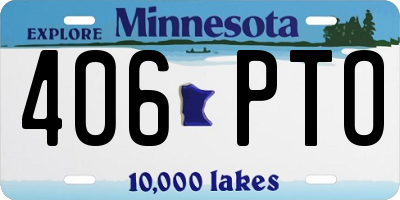 MN license plate 406PTO